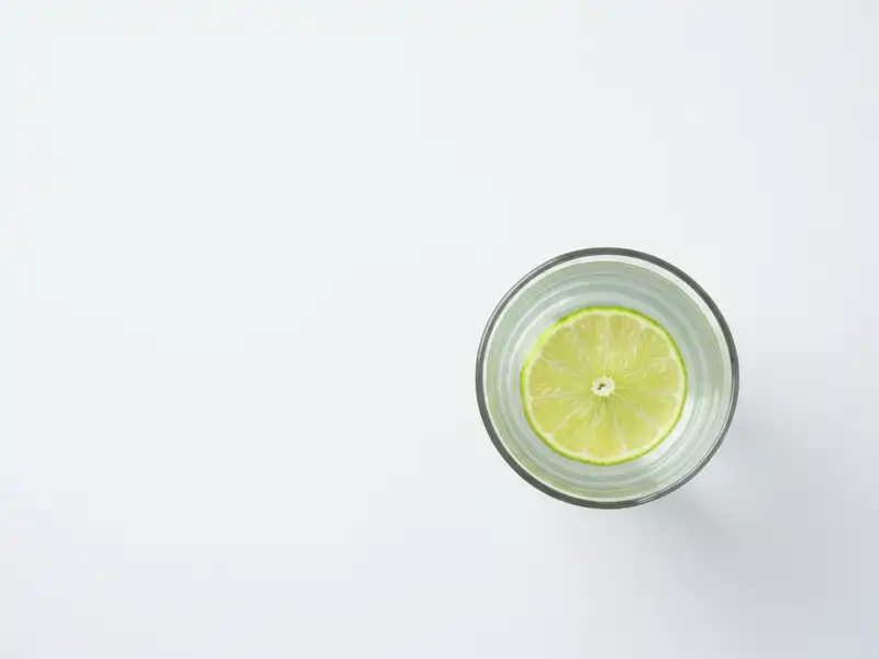 Ranch water drink with lime wedge