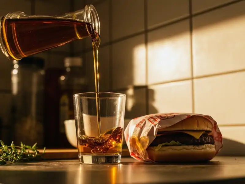 A McDonald's McDouble burger on a wrapper