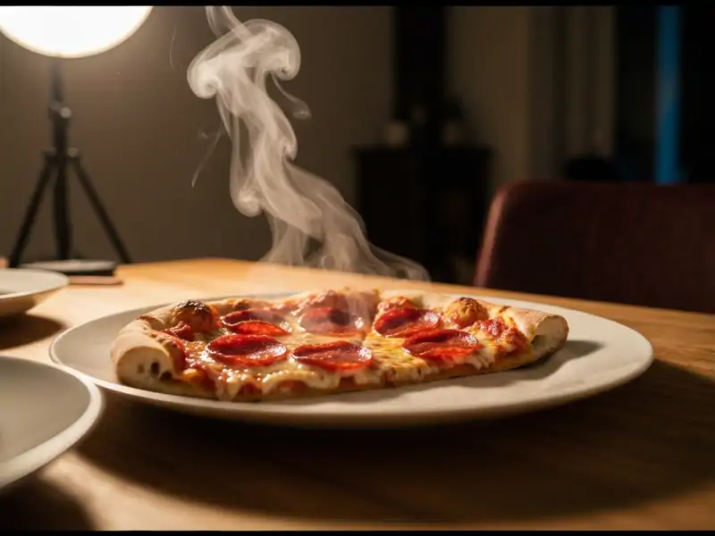 A single slice of pepperoni pizza on a white plate