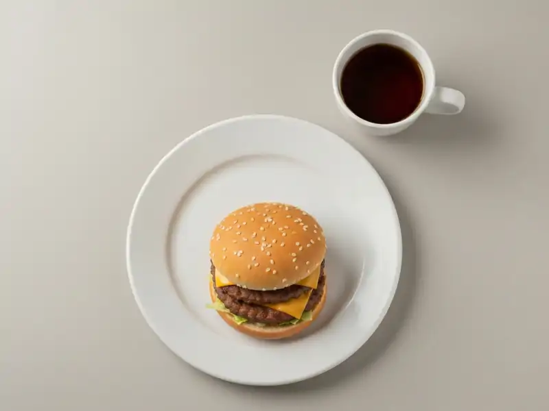 A single Big Mac burger on a white plate