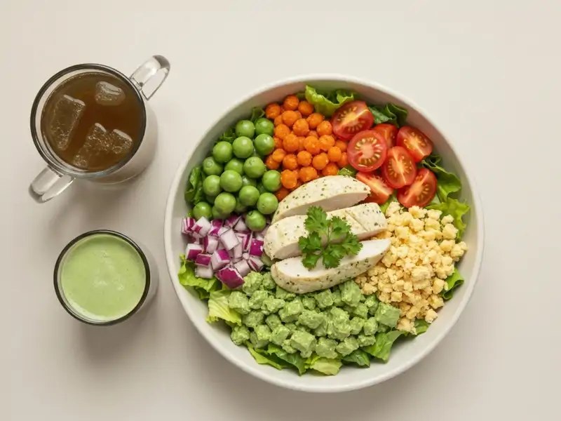 A Green Goddess Chicken Cobb Salad in a bowl